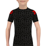 Kids BJJ Rash Guard Black Leopard X-Tech 25 Series XMARTIAL