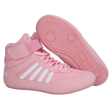 Pink Stripes Youth Wrestling Shoes XMARTIAL