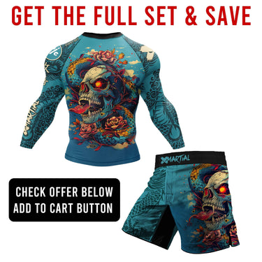 Skull Serpent Blossom 2.0 Hybrid BJJ/MMA Shorts XMARTIAL