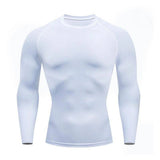 Sleek Long Sleeve White Compression Shirt XMARTIAL