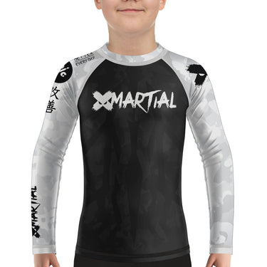 Stealth Camo Kids Rank BJJ Rash Guard XMARTIAL