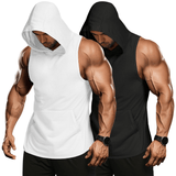 White+Black Sleeveless Hoodie (Pack of 2) XMARTIAL