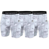 White Bright Camo Compression Shorts XMARTIAL