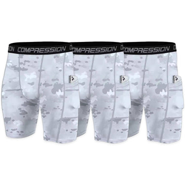 White Bright Camo Compression Shorts XMARTIAL