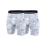 White Bright Camo Compression Shorts XMARTIAL