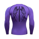 Wing Crest Purple Compression Shirt XMARTIAL