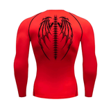 Wing Crest Red Compression Shirt XMARTIAL