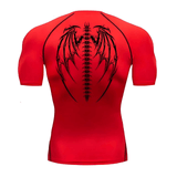 Wing Crest Red Compression Shirt XMARTIAL