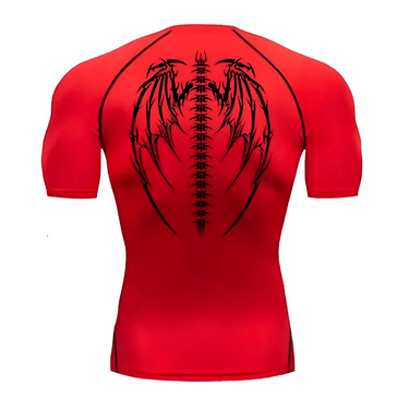 Wing Crest Red Compression Shirt XMARTIAL