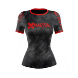 Women's BJJ Rash Guard Black Camo Fight Team X-Tech 25 Series XMARTIAL