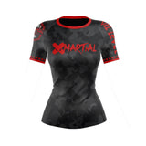 Women's BJJ Rash Guard Black Camo Fight Team X-Tech 25 Series XMARTIAL