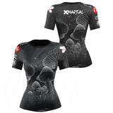 Women's BJJ Rash Guard Black Indigo Mushroom X-Tech 25 Series XMARTIAL