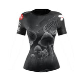 Women's BJJ Rash Guard Black Indigo Mushroom X-Tech 25 Series XMARTIAL