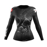 Women's BJJ Rash Guard Black Indigo Mushroom X-Tech 25 Series XMARTIAL