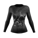 Women's BJJ Rash Guard Black Indigo Mushroom X-Tech 25 Series XMARTIAL