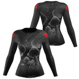 Women's BJJ Rash Guard Black Indigo Mushroom X-Tech 25 Series XMARTIAL