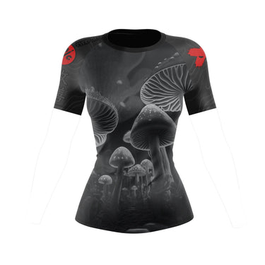 Women's BJJ Rash Guard Black Indigo Mushroom X-Tech 25 Series XMARTIAL