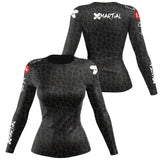 Women's BJJ Rash Guard Black Leopard X-Tech 25 Series XMARTIAL