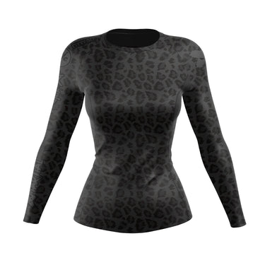 Women's BJJ Rash Guard Black Leopard X-Tech 25 Series XMARTIAL