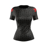 Women's BJJ Rash Guard Black Leopard X-Tech 25 Series XMARTIAL