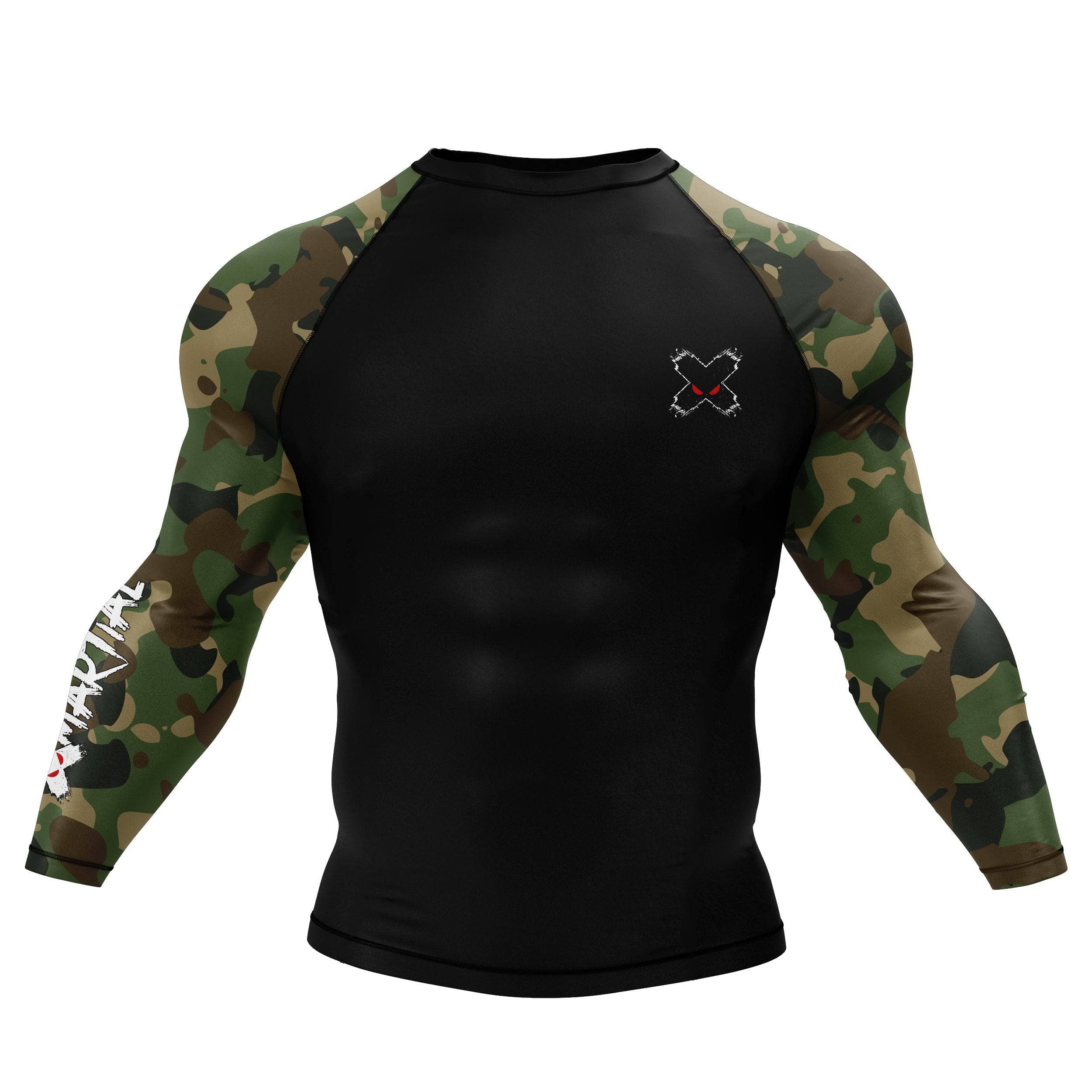Signature Short Sleeve Rash Guard Compression Shirt for BJJ, Wrestling, & MMA XXL / Camo